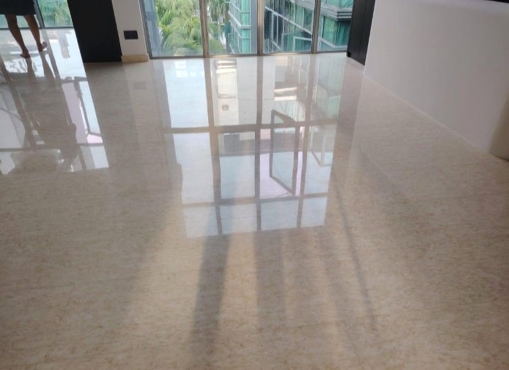 Bright finished condo floor after General Floor Care service