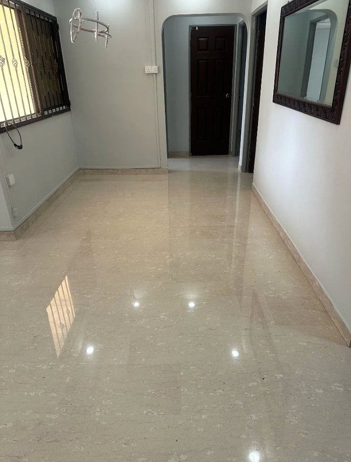 Completed residential floor after refinishing and restoration