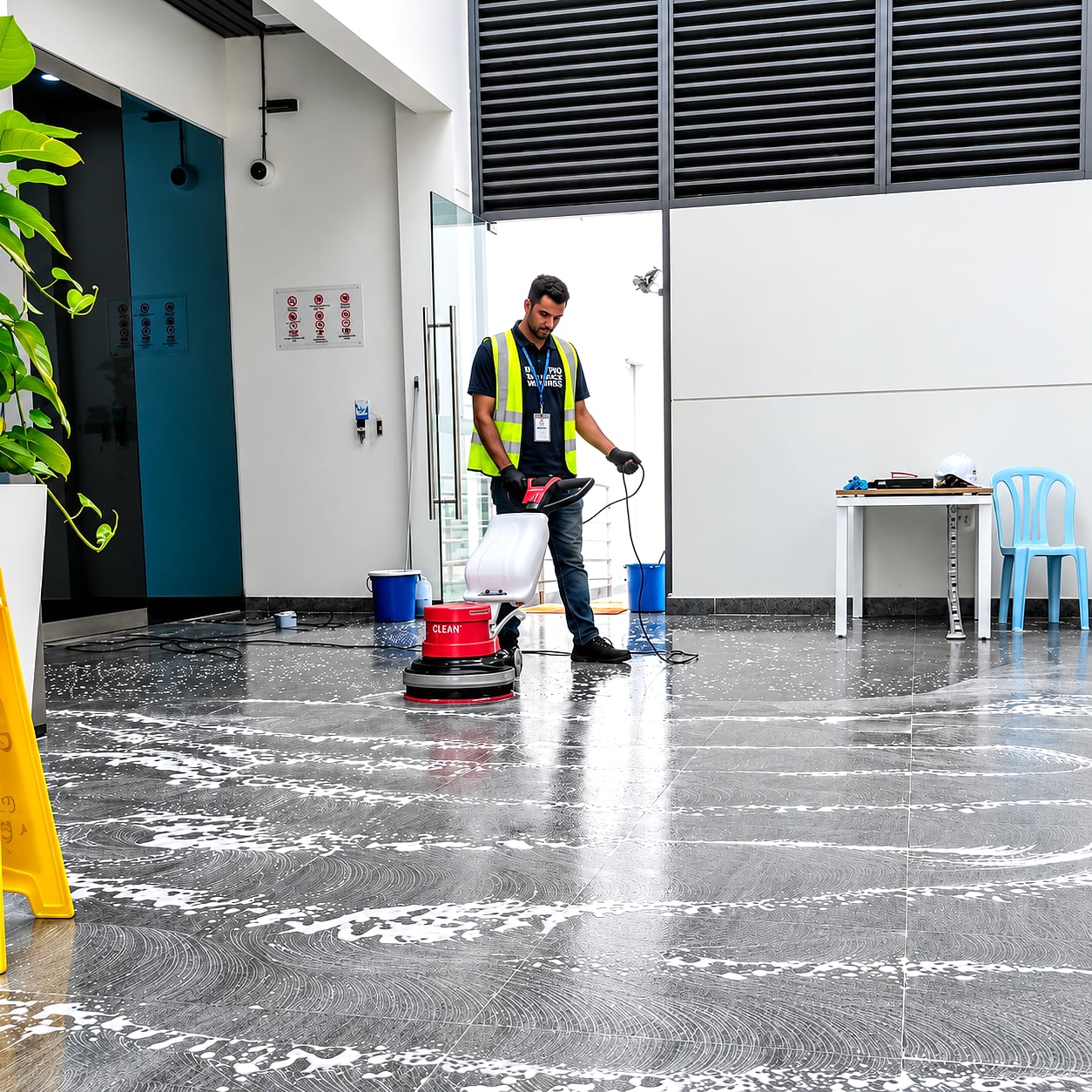 Machine cleaning for a General Floor Care project by Pro Surface Works