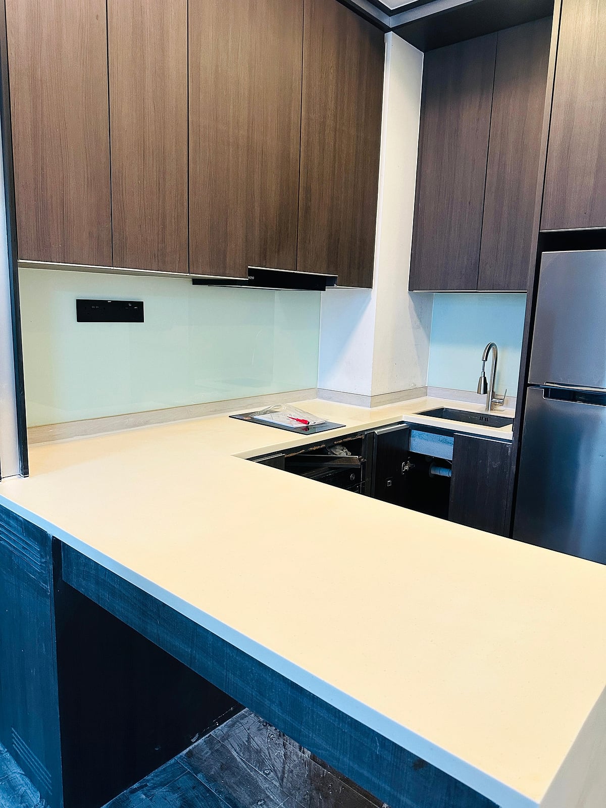 Kitchen stone countertop restored with a clean polished finish